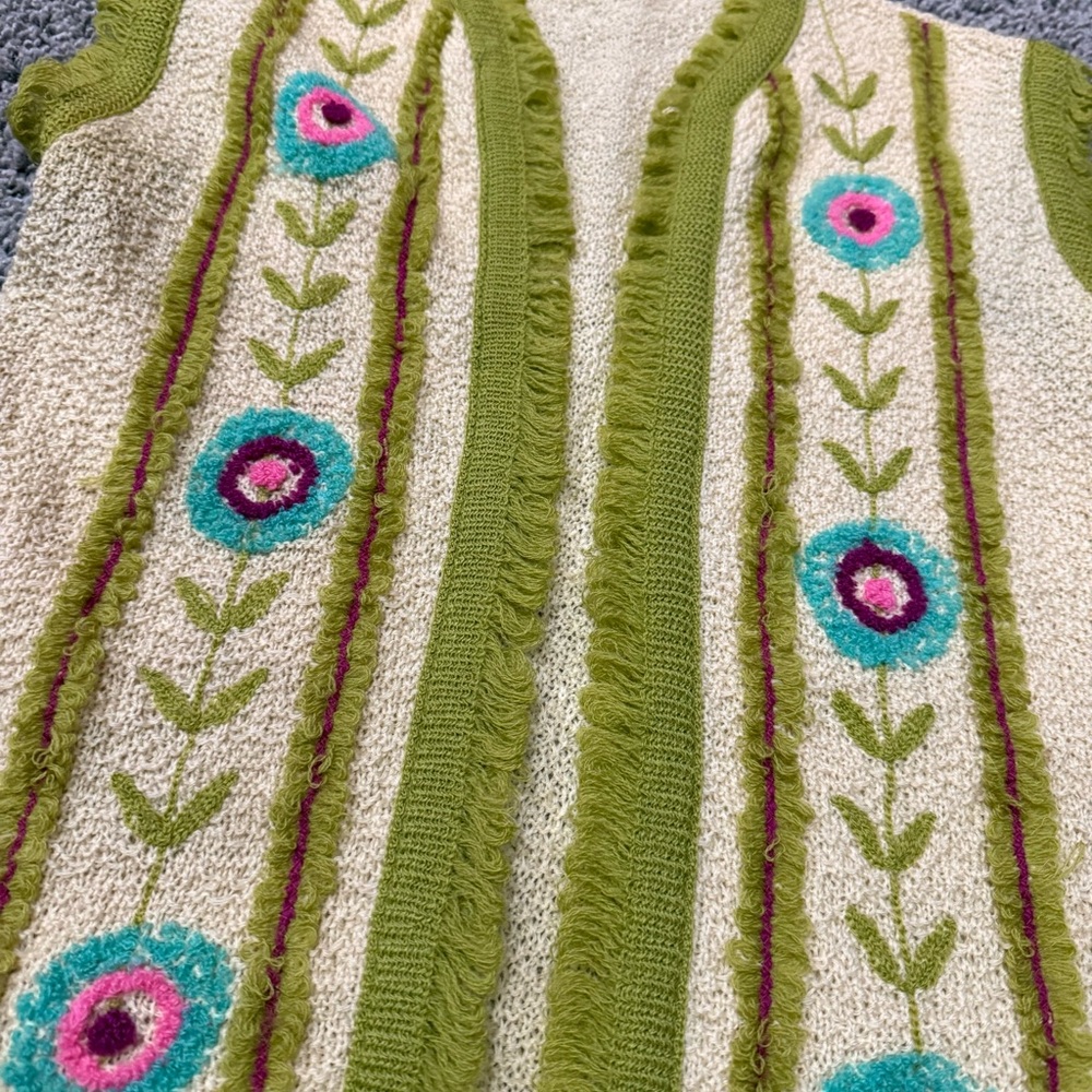 Jack Winter Vintage Knitwear Floral Embroidered Sweater Vest Rare Find - Picture 3 of 10
